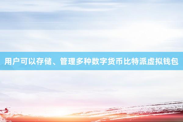 用户可以存储、管理多种数字货币比特派虚拟钱包