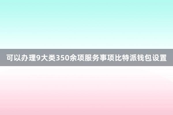 可以办理9大类350余项服务事项比特派钱包设置