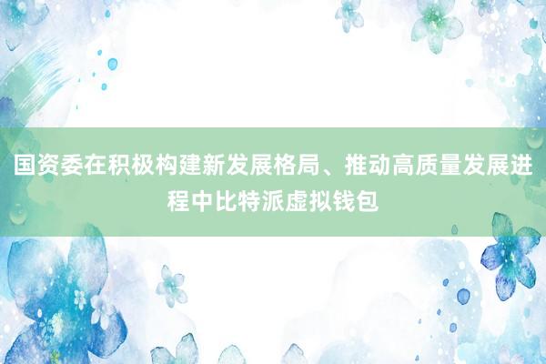 国资委在积极构建新发展格局、推动高质量发展进程中比特派虚拟钱包