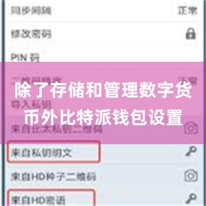 除了存储和管理数字货币外比特派钱包设置
